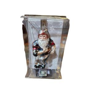 T2 Boelter Patriots Santa Ornament NFL NWT NEW Football Santa Glass Ornament
